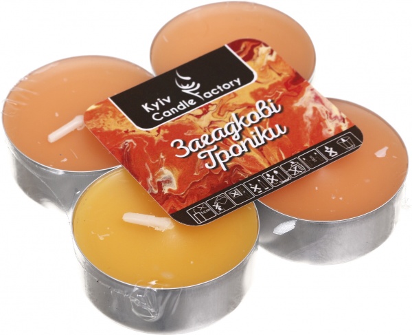 Свічка-таблетка ароматизована Kyiv Candle Factory Загадкові Тропіки 4 шт У7075 
