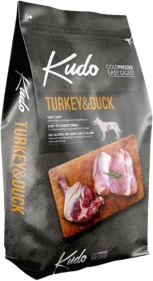 Корм сухой для собак для больших пород/для средних пород KUDO индейка с уткойКДС-2_8606109019725 3 кг