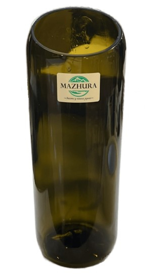 Ваза стеклянная Mazhura со скосом 21 см зеленая 