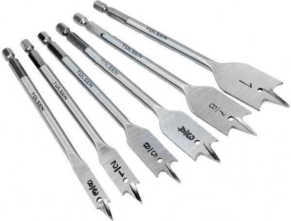 Набір зенківок по дереву Tolsen пласких 10-25 мм 6 шт. 75656