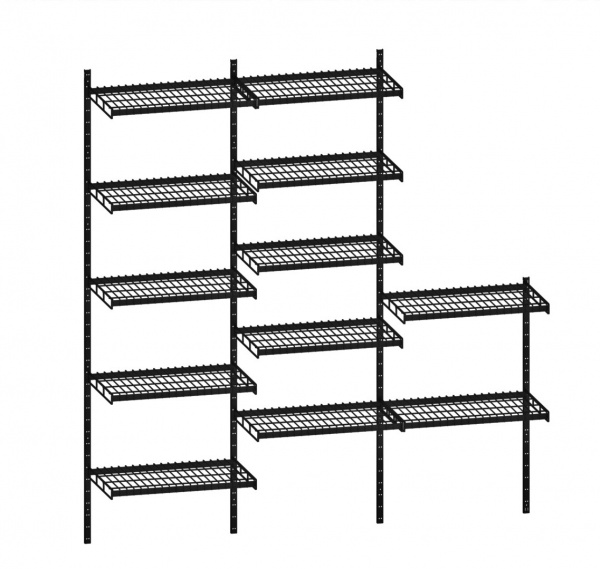 Стійка до гардеробної системи Kolchuga перфорована 25х14х1000 мм Smart Edition чорний