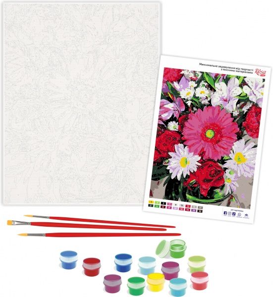 Картина по номерам Цветочный микс 35x45 см Rosa Start 