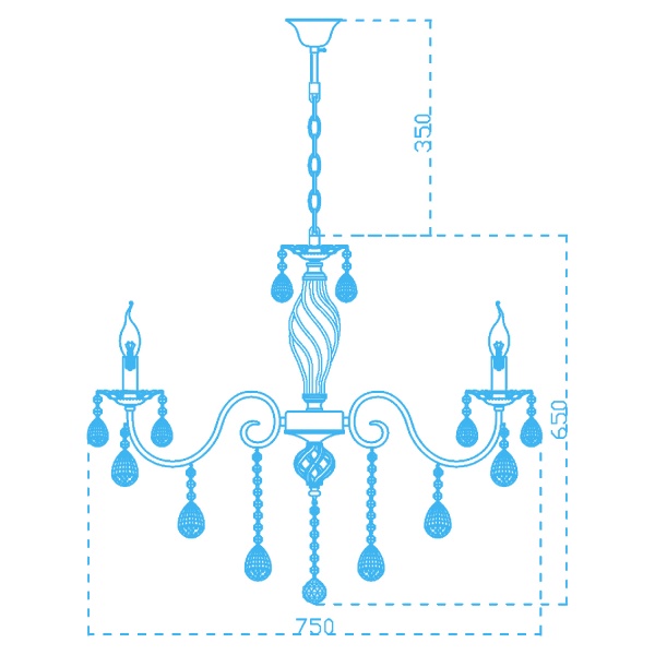 Люстра Victoria Lighting 8x40 Вт E14 білий Barbara/SP8 