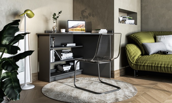 Стол письменный угловой Грейд Эней 900х760х900 мм графит серый 