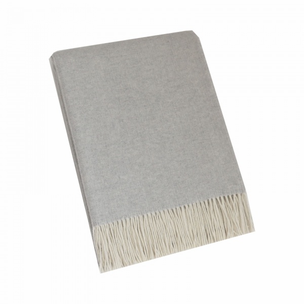 Плед Фамилия 140x200 см бело-серый Vladi 