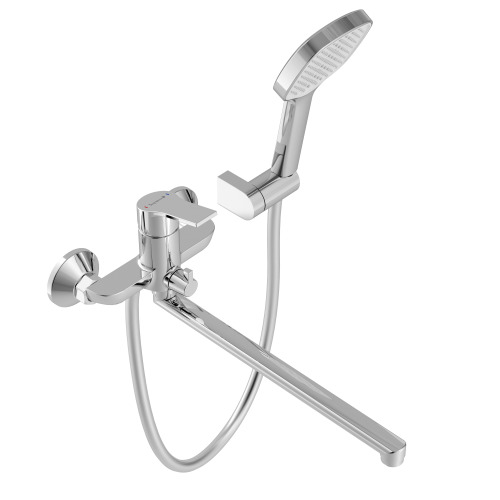 Змішувач для ванни Imprese HORAK L-вилив 400 мм, з душовим гарнітуром, хром