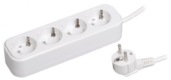 Удлинитель IEK Classic с заземлением 4 гн. белый 5 м WYP11-16-04-05-Z 