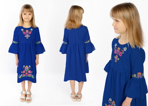 Платье Эдельвика 298-22/09 р.134 синий 