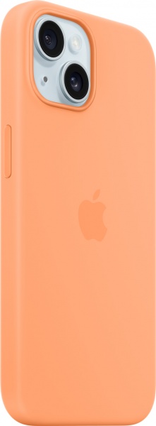 Чехол Apple Silicone Case with MagSafe для Apple iPhone 15 orange sorbet (MT0W3ZM/A)