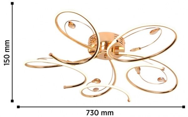 Люстра стельова WunderLicht J9223-45 90 Вт золотий 