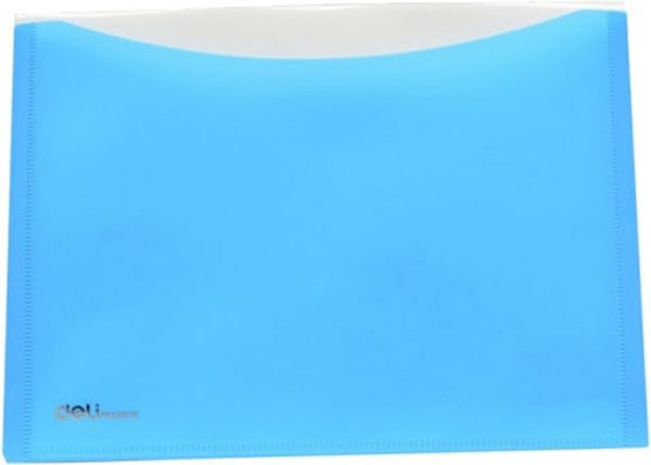 Папка пластикова 38978 мiкс А5 неон з бiлим клапаном Rio (0,18мм) блакитний Deli