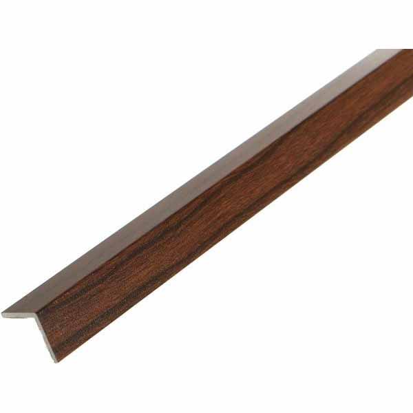 Уголок алюминиевый АЛЮПРО 15x15x1,5 мм 2500 мм с клейкой лентой орех светлый