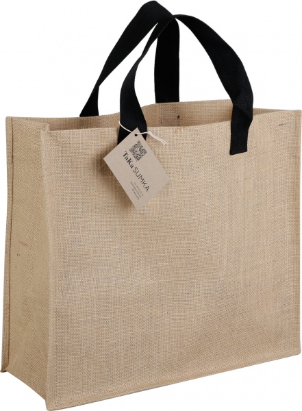 Сумка 48 D мішковина ламінована джутова 45x40x18 см 