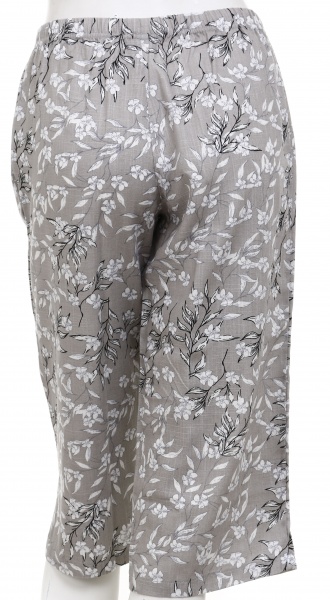 Штани домашні Trio жіночі SUMMER принт квіткова гілка р. M сірий