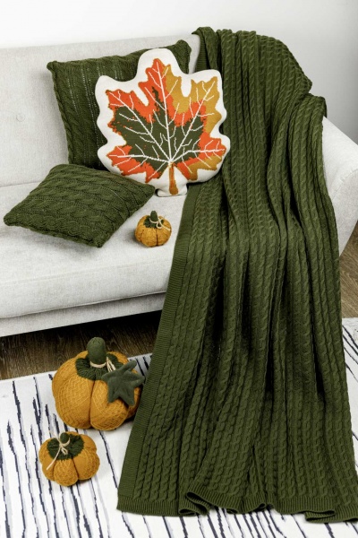 Плед Happy Fall Kosa Оливковый 130x170 см Прованс 