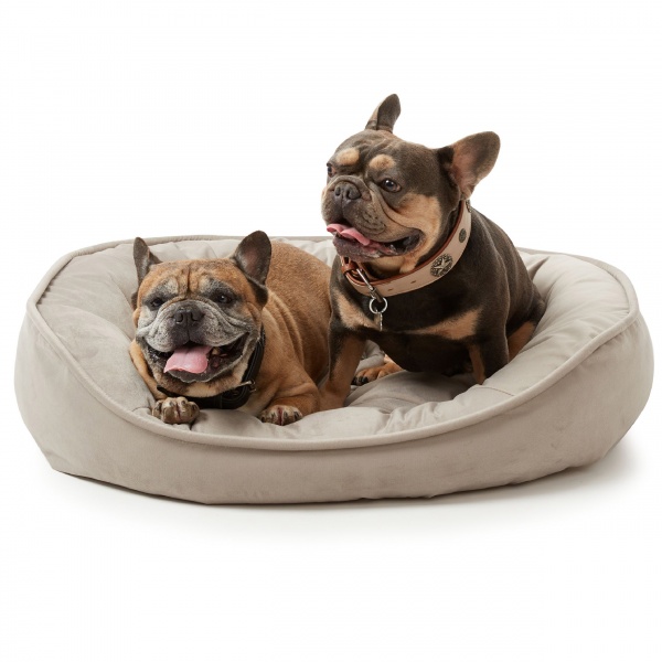 Лежак PETBED Velor Пончик L 90x75x20 cм серый