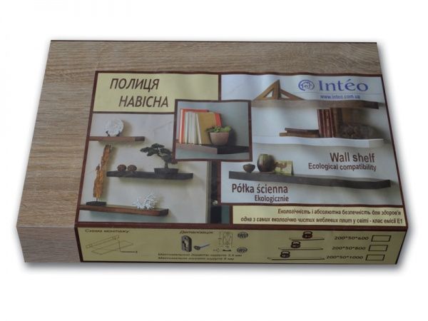 Полка Inteo Лайн смарт 290x50x200 мм дуб сонома 