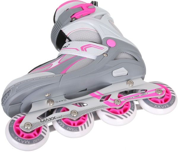 Роликовые коньки MaxxPro YX-0151-5SP р. 39-42 серо-розовый