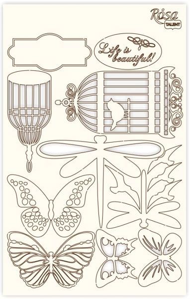 Чипборд для скрапбукинга Floral Poem 1 12,8х20 см 94232034 Rosa Talent