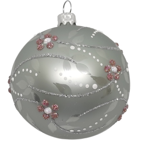 Куля новорічна 1294-1 80 мм рожевий