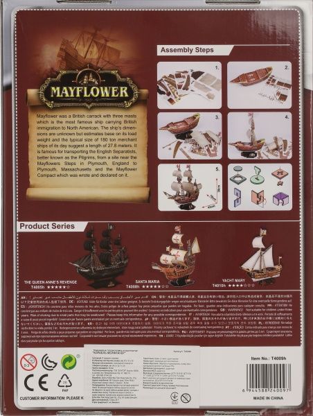 3D-пазл CubicFun Корабль Мейфлауэр T4009h