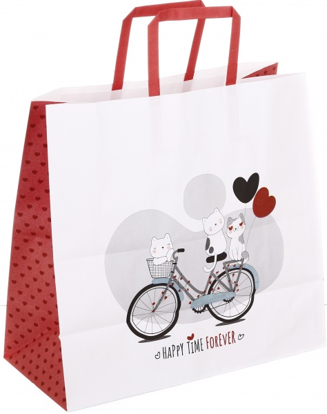 Пакет бумажный 320х150х300 белый с ручками