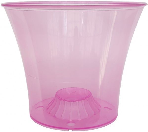 Горщик пластиковий Омела Орхідея 0,6 л круглий прозорий рожевий 
