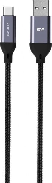 Кабель Silicon Power USB Type-A – USB Type-C 1 м чорний (LK30 Black/Nylon) 