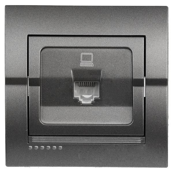 Розетка компьютерная Lezard Deriy темно-серый металлик 702-2929-139