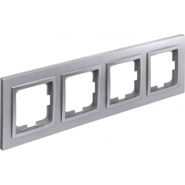 Рамка чотиримісна Mono Despina універсальна сріблястий 102-210000-163