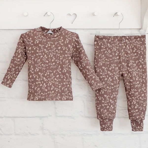 Комплект детской одежды Blanka Цветочки коричневый р.92 110281 