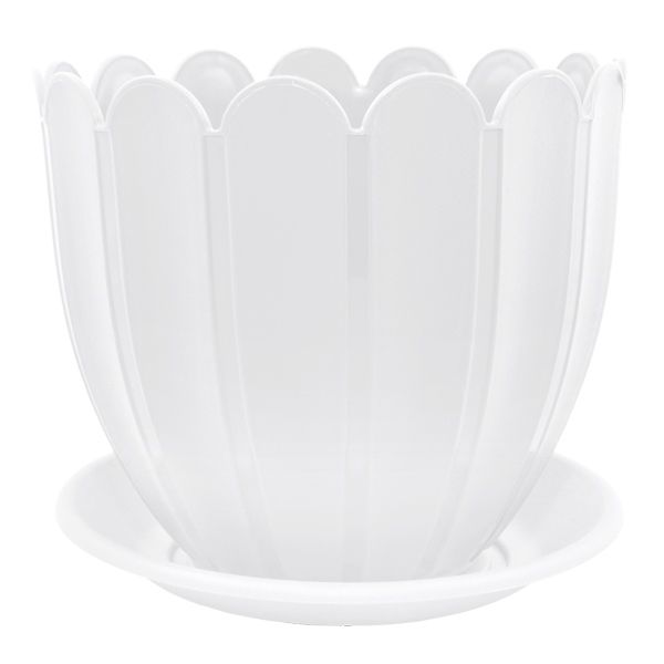 Горшок пластиковый Алеана Марго круглый 3,6л белый (112076) 