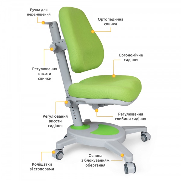 Крісло дитяче Mealux Onyx KZ (Y-110 KZ) зелений 