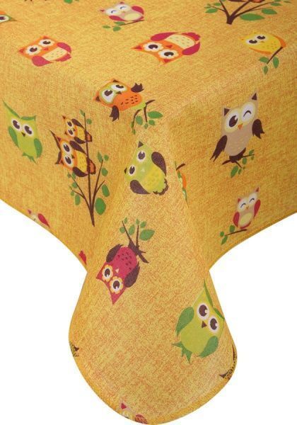 Скатерть совы 140x220 см желтый Gemitex 