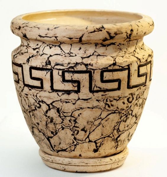 Горщик шамотний Гермес круглий 40л бежевий 