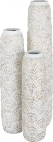 Ваза полирезиновая белая Blondie B 14х14х50 см