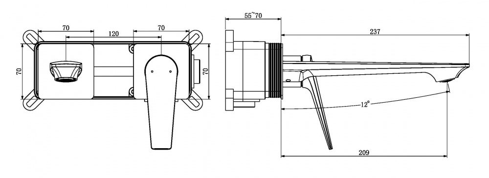 Смеситель Aqua Rodos VALENCIA 11 Chrome (АР000110505)