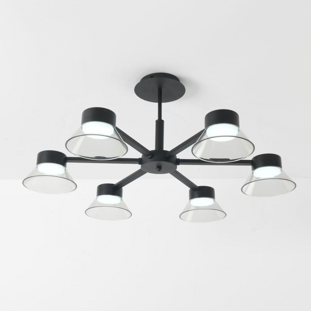 Люстра стельова Luminaria Adel 6xGX53 прозорий/чорний ADEL 6xGX53 BLACK