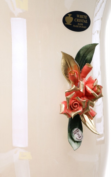 Ваза бежевая CAMPANA IVORY/PESCA 24X24X44 White cristal