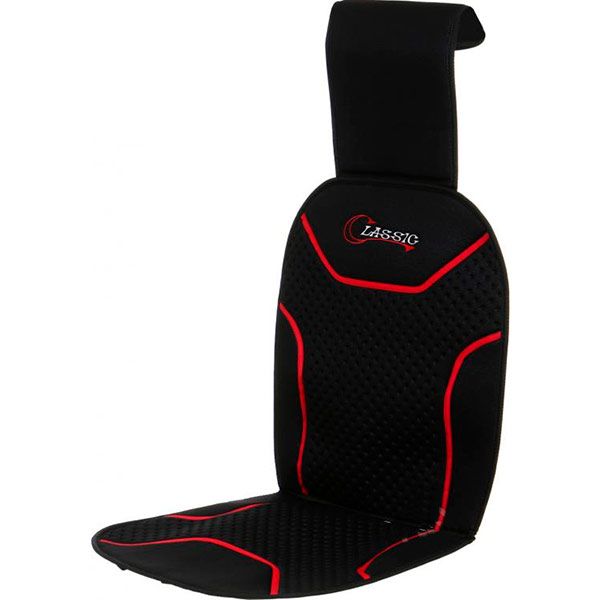 Накидка на сидіння велюровий вставка масажер на деревянных бусах 127x39 см CarCommerce чорний