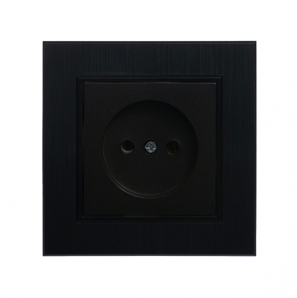 Механізм розетки без заземлення Makel Karea IP20 чорний 57054022