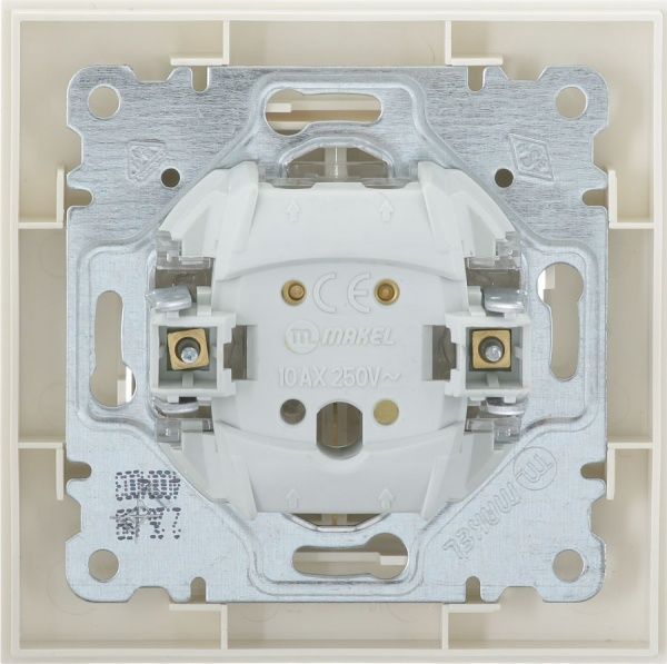 Вимикач двоклавішний Makel Karea 00 без підсвітки 10 А 220В слонова кістка