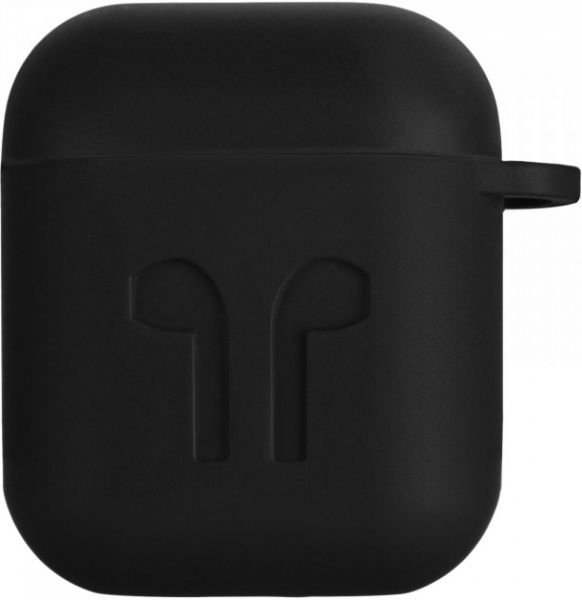 Чохол для навушників 2E для Apple AirPods Pure Color Silicone Imprint 1.5 мм black (2E-AIR-PODS-IBSI-1.5-BK) 