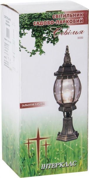 Ліхтарний стовп Інтерклас Севілья E14 40 Вт IP44 антична бронза 2089 