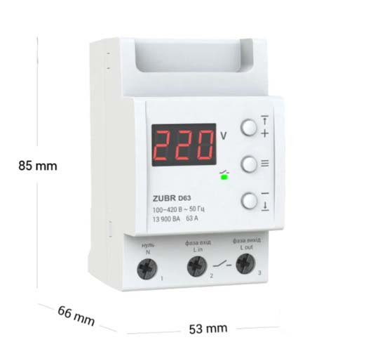Реле напряжения ZUBR D63 63 А
