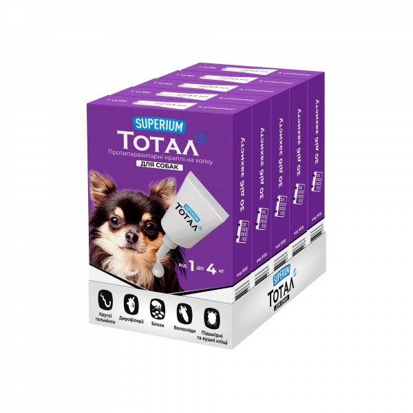 Капли SUPERIUM Тотал для собак 1-4 кг 0,5 мл