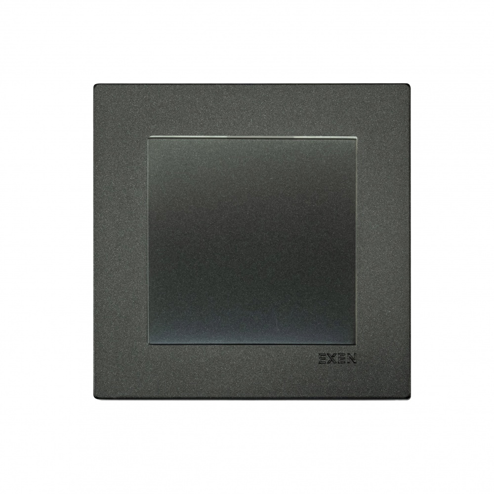 Вимикач кнопковий одноклавішний EXEN Karell без підсвітки антрацит 290-001302-200