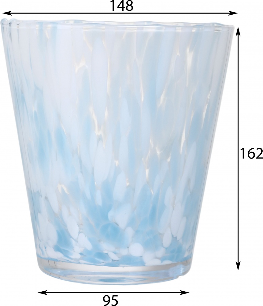 Ваза скляна Wrzesniak Glassworks Confetti 16 см блакитна 27-1061C