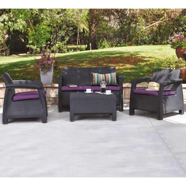 Комплект мебели Curver Corfu антрацит 