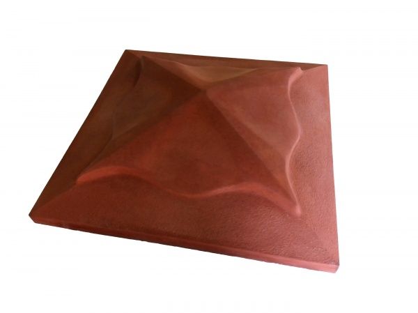 Кришка на стовп Медуза 450x450x110 мм червоний Літос 